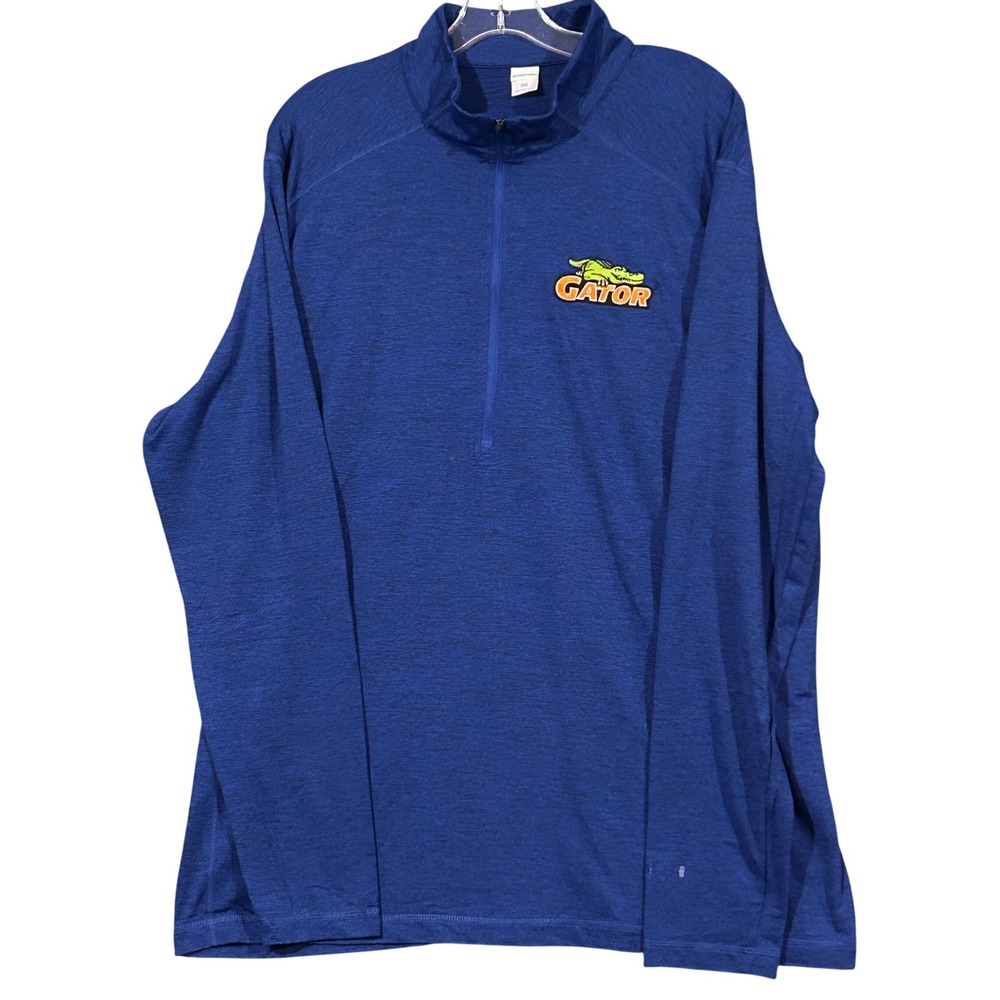 Sport-Tek Mens Florida Gators 1/4 Zip Pullover Blue Heathered Size 2XL